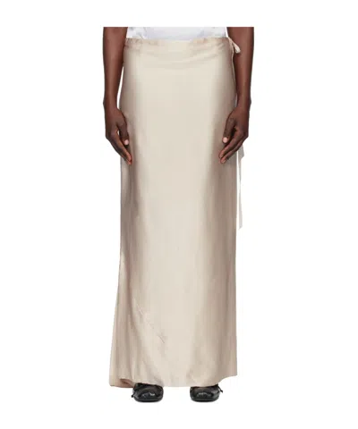 Ann Demeulemeester Eveline Bias-cut Midi Skirt In White