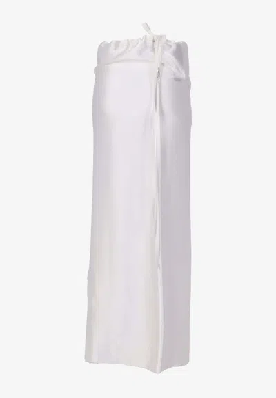 Ann Demeulemeester Eveline Satin Maxi Skirt In White