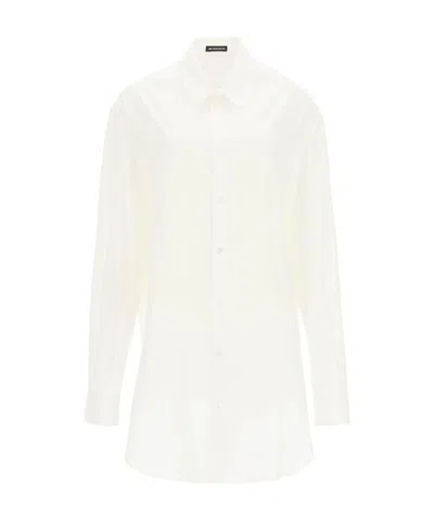 Ann Demeulemeester Extra-length Long-sleeved Shirt In White