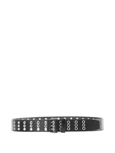 ANN DEMEULEMEESTER EYELET-EMBELLISHED LEATHER BELT