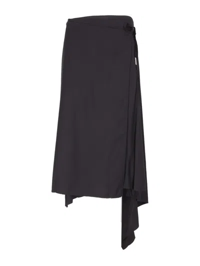ANN DEMEULEMEESTER YLVA MIDI WRAP SKIRT WOOL TWILL