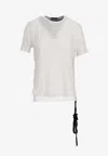 Ann Demeulemeester Fanie October And The Eyes Print T-shirt With Strap In White