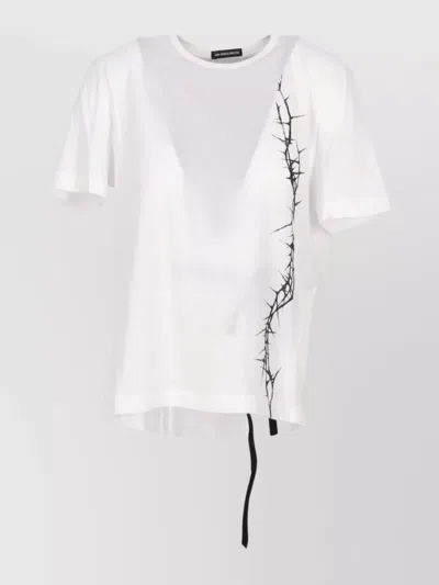 ANN DEMEULEMEESTER FANIE STANDARD FIT T-SHIRT "THORNS" PRINT BRUSHED