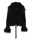 Ann Demeulemeester Feather-trim Jacket In Black