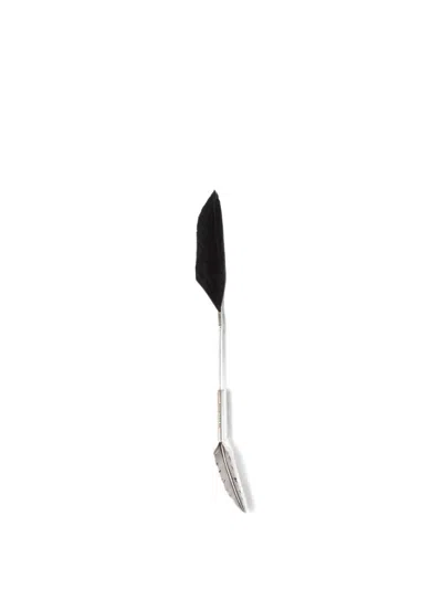 Ann Demeulemeester Feather-detail Drop Earrings In Silver