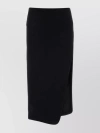 ANN DEMEULEMEESTER FELTED SKIRT WITH VELVET TEXTURE AND ASYMMETRIC HEM