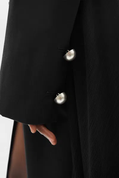 Ann Demeulemeester Fena Hybrid Overcoat In Black
