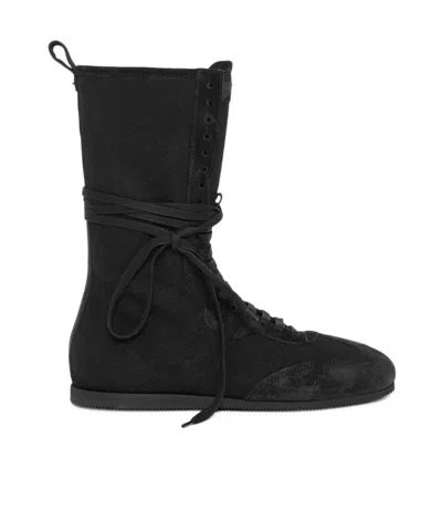 Ann Demeulemeester Fides High-top Boxing Sneakers In Black