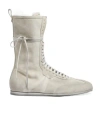 Ann Demeulemeester Fides Soft High-top Boxing Sneakers In Neutral