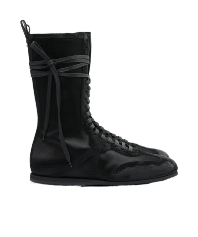 Ann Demeulemeester Fides Soft High-top Boxing Sneakers In Black
