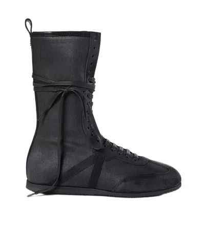 Ann Demeulemeester Fides Soft High-top Lace-up Sneakers In Black