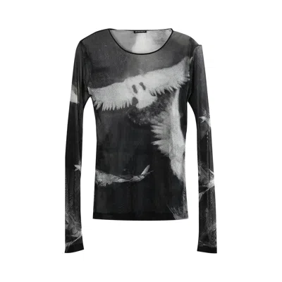 Pre-owned Ann Demeulemeester Fiene Angel Divine Long-sleeve T-shirt 'black/grey' | Women's Size S