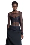 Ann Demeulemeester Fiene ''angel Divine'' Tulle Long Sleeve Top In Black