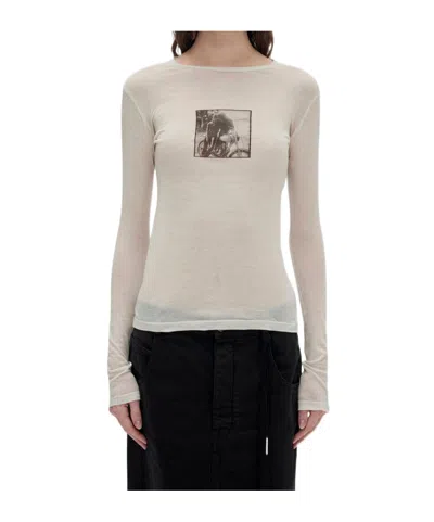 Ann Demeulemeester Fiene ''bikers Kiss'' Long Sleeve T-shirt In Neutral