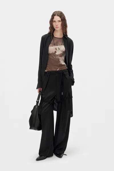 Ann Demeulemeester Fiene ''doves'' Print Long Sleeve T-shirt In Multi