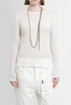 Ann Demeulemeester Fiene Essential Long-sleeved T-shirt In Natural White
