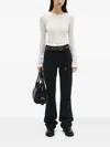 Ann Demeulemeester Fiene Ribbed Long-sleeve Top In White