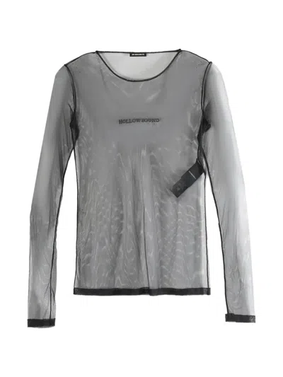 Ann Demeulemeester Fiene Sheer Long-sleeve T-shirt In Black