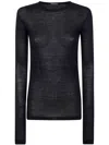 Ann Demeulemeester Fiene Slim Fit Long Sleeves T-shirt Viscose By Ann In Black
