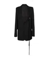 Ann Demeulemeester Denim Blazer With Notched Lapel And Flap Pockets In Black
