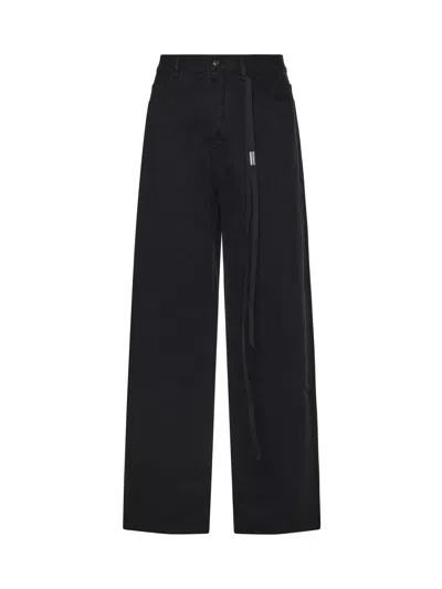 Ann Demeulemeester Flared Cotton Pants In Black