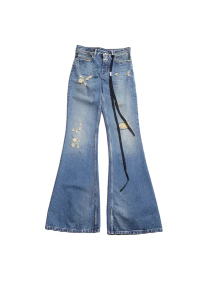 Ann Demeulemeester Flared Jeans With Scuffs In Blue
