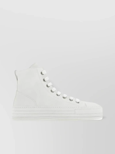 Ann Demeulemeester Flat Sole Modern High-top Sneakers In Grey