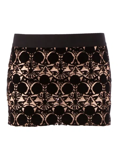 Ann Demeulemeester Flock Effect Miniskirt In Brown