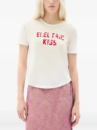 Ann Demeulemeester Floor Electric Kiss T-shirt In White