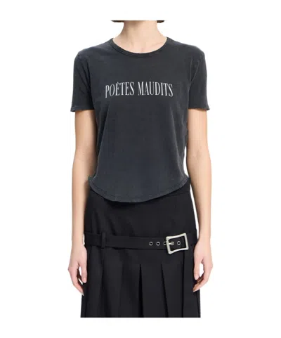 Ann Demeulemeester Floor Micro Curved-hem T-shirt In Black