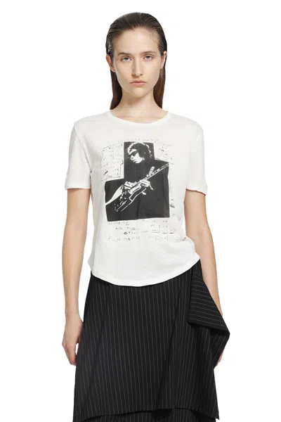 Ann Demeulemeester Floor Micro T-shirt In White