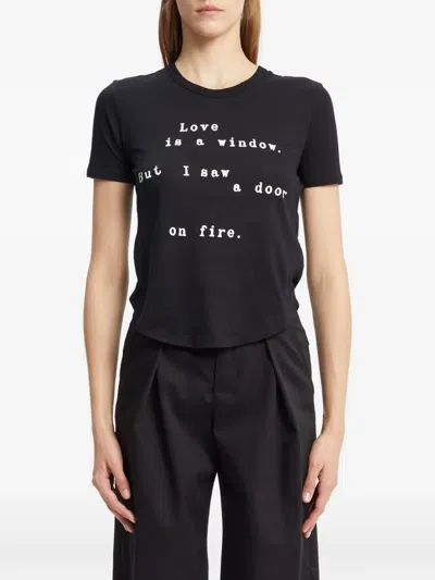 Ann Demeulemeester Floor Slogan-print Jersey T-shirt In Multi