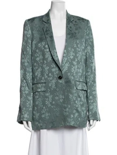 Pre-owned Ann Demeulemeester Floral Print Blazer In Green