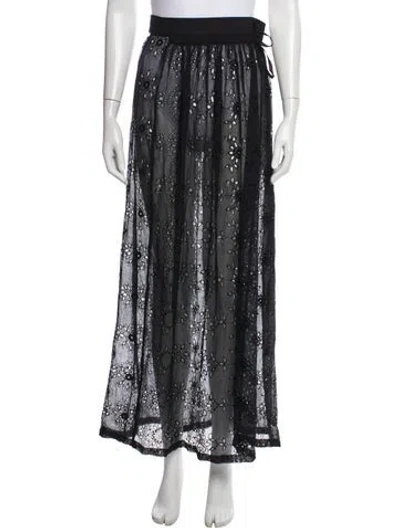 Pre-owned Ann Demeulemeester Floral Print Long Skirt In Black