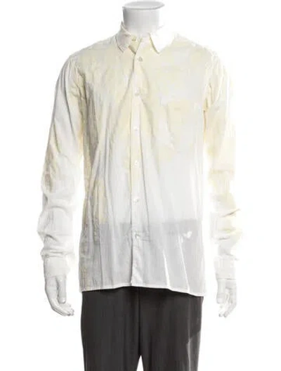 Pre-owned Ann Demeulemeester Floral Print Long Sleeve Dress Shirt In Neutrals