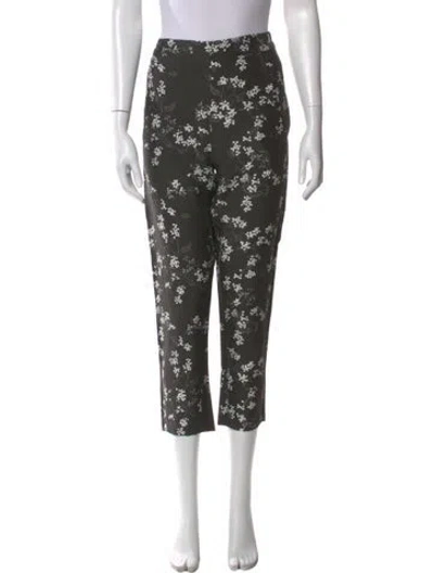 Pre-owned Ann Demeulemeester Floral Print Straight Leg Pants In Black