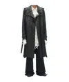 Ann Demeulemeester Flupke Double-breasted Leather Coat In Black