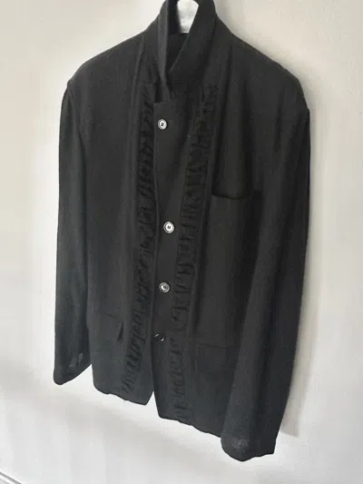 Pre-owned Ann Demeulemeester Frill Blazer In Black
