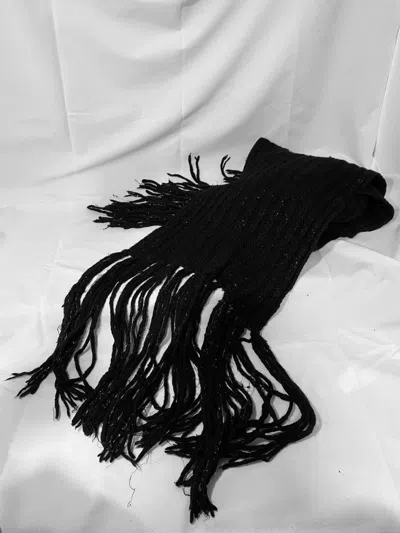 Pre-owned Ann Demeulemeester Fringed Black Scarf-dmc