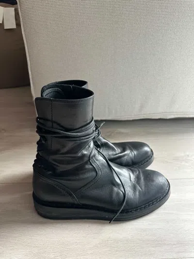 Pre-owned Ann Demeulemeester Fw14 Back Lace Boots In Black