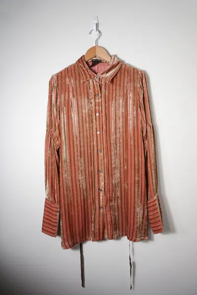 Pre-owned Ann Demeulemeester Fw18 Velvet Striped Shirt In Multi