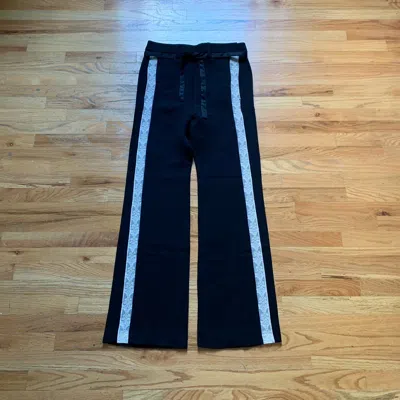 Pre-owned Ann Demeulemeester Fw2017 Lace Striped Pants In Black