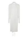 Ann Demeulemeester Gabi Long Relax Fit Shirt Draped On Back Light Cotton Voile White In Blanco