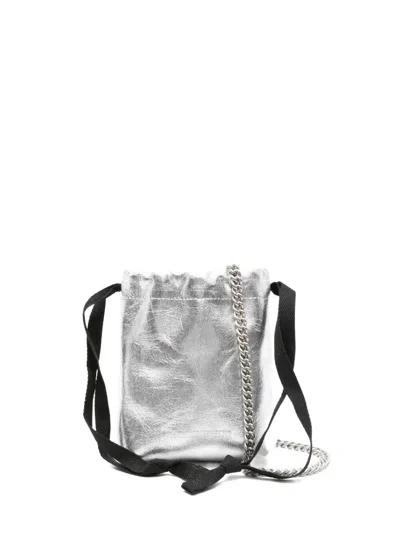 Ann Demeulemeester "gael" Soft Small Hand Bag In Silver