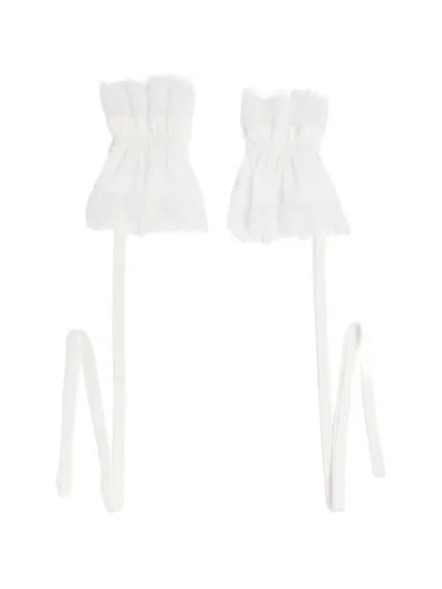 Ann Demeulemeester Garters Lace Ruffles "birte" In White