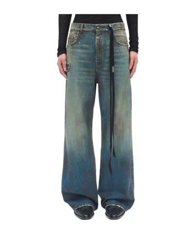 Ann Demeulemeester Genoveva 5-pockets Relaxed Flared Trousers In Blue