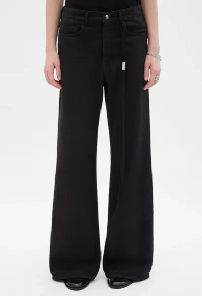 Ann Demeulemeester Genoveva 5 Pockets Relaxed Flared Trousers Denim In Black