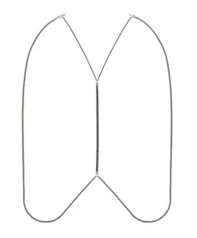 Ann Demeulemeester Geometric Necklace In Metallic