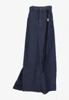 Ann Demeulemeester Comfort Skirt With 5 Pockets And Front Slit In Blue