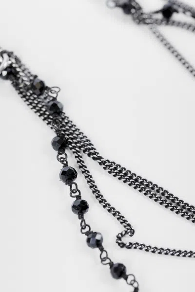 Ann Demeulemeester Goia Earrings With Chains And Feathers In Multi